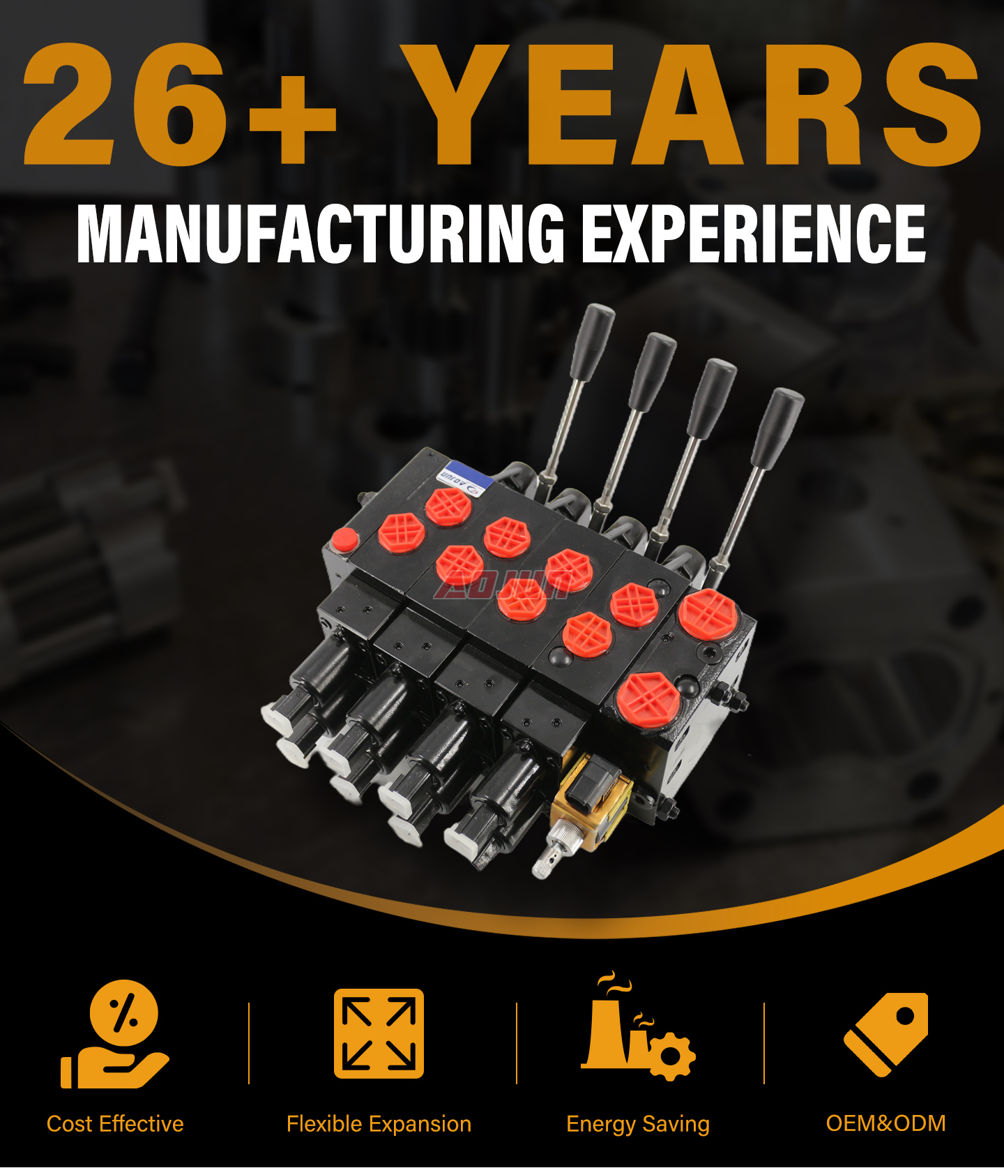 5 Spool Electric proportional and Manual Proportional Control Valve HSDVG32 detailed image